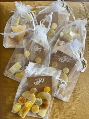 Set of 6 pairs Plunder Yellow Marbled Statement Drop Earrings (Set of 6)